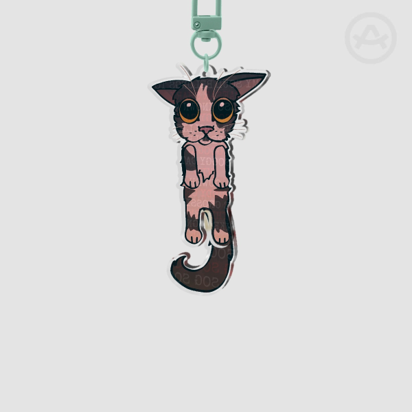 soggy cat wagging tail keychain (REMAKE)
