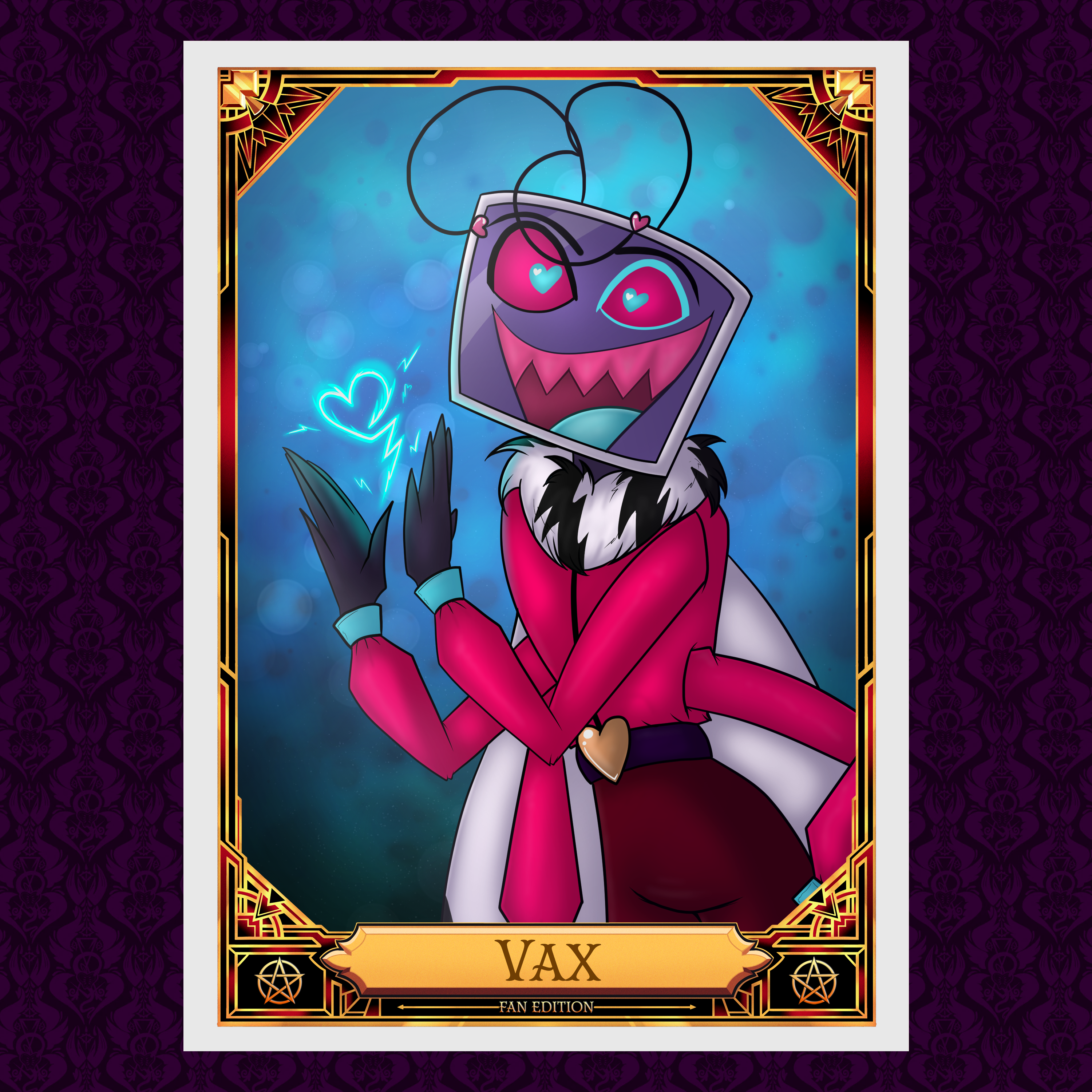 Vax - Hazbin Hotel Holographic Fan Trading Card by Fishie Wishes