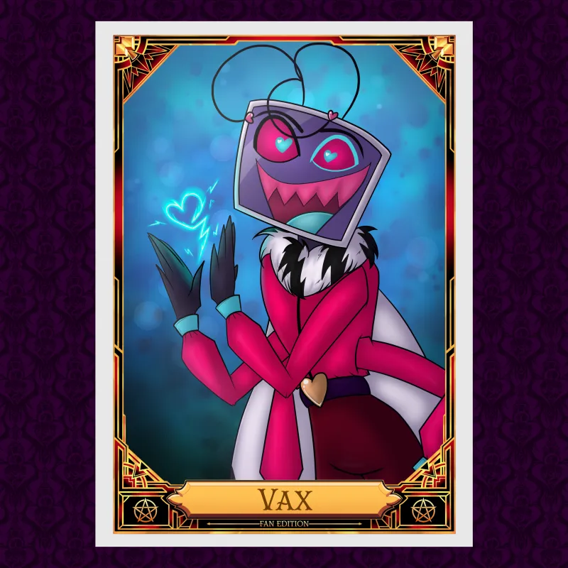 Vax - Hazbin Hotel Holographic Fan Trading Card by Fishie Wishes