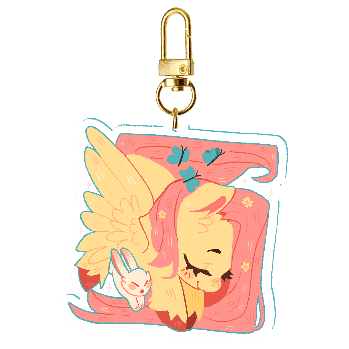Fluttershy Cube Keychain