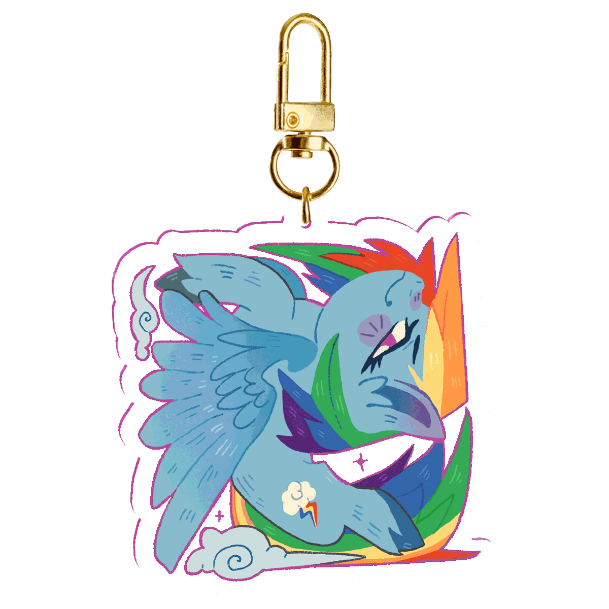 Rainbow Cube Keychain