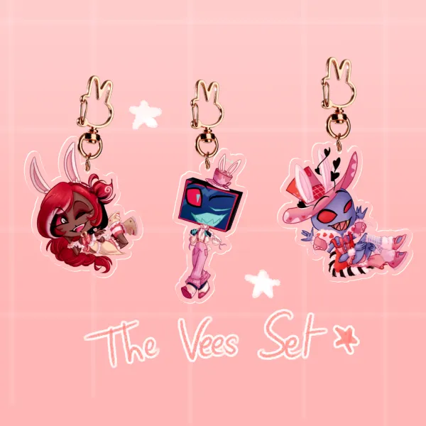 Acrylic Keychain Easter Vees Set