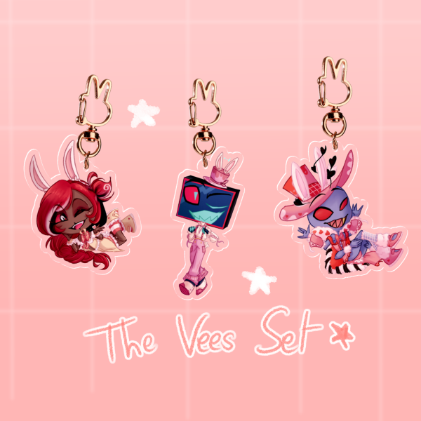 Acrylic Keychain Easter Vees Set