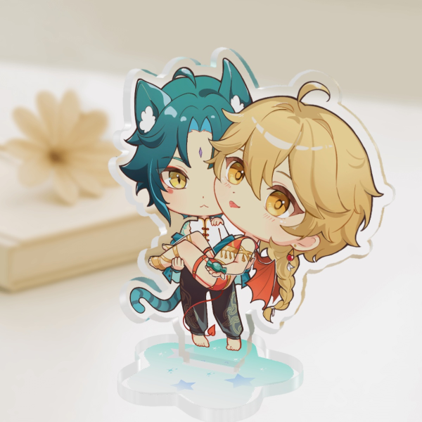 Xiao and Aether dressed up Standee