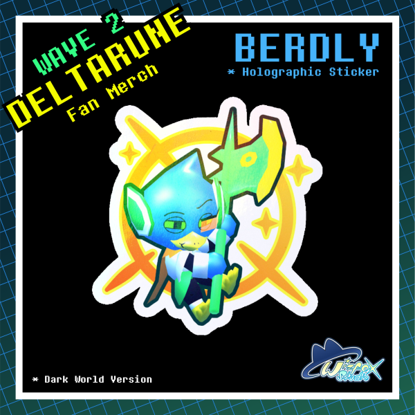 [DELTARUNE] Low Poly Berdly - Holographic Sticker