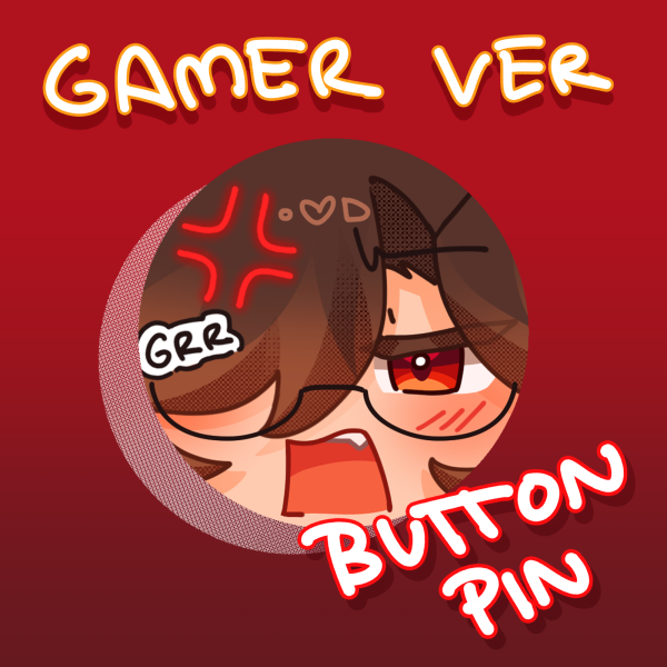 Gamer Teddy Button Pin