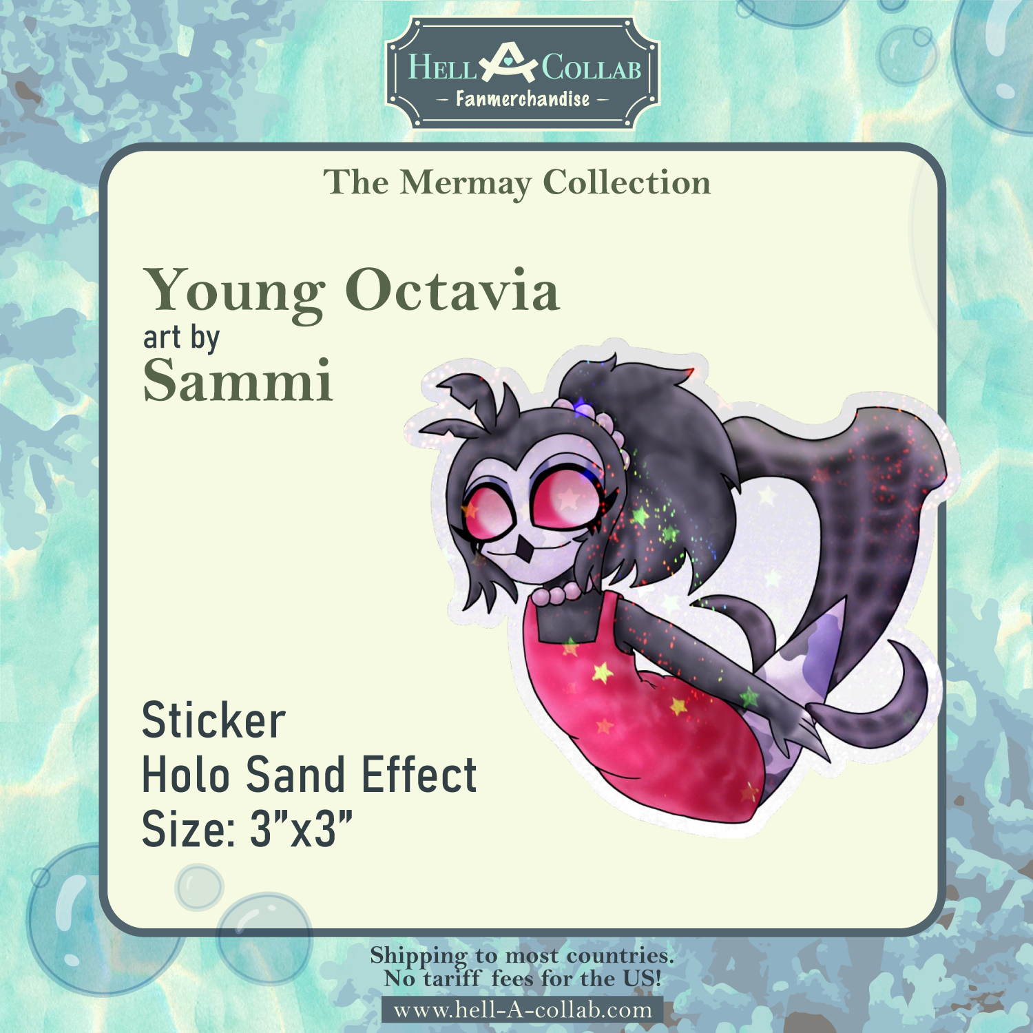 Young Octavia sticker Hellacollab Mermay Collection