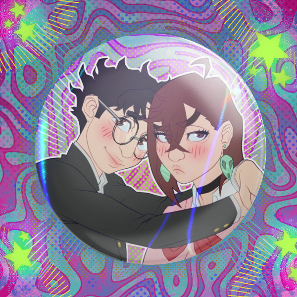 Okarun x Momo ✦ Dandadan [ROUND BADGE]