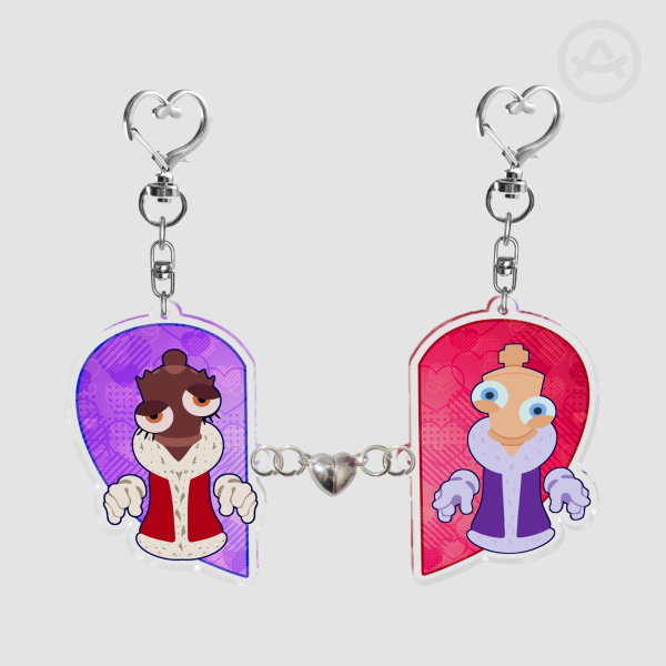 Kinger & Queenie Acrylic Magnet Keychains