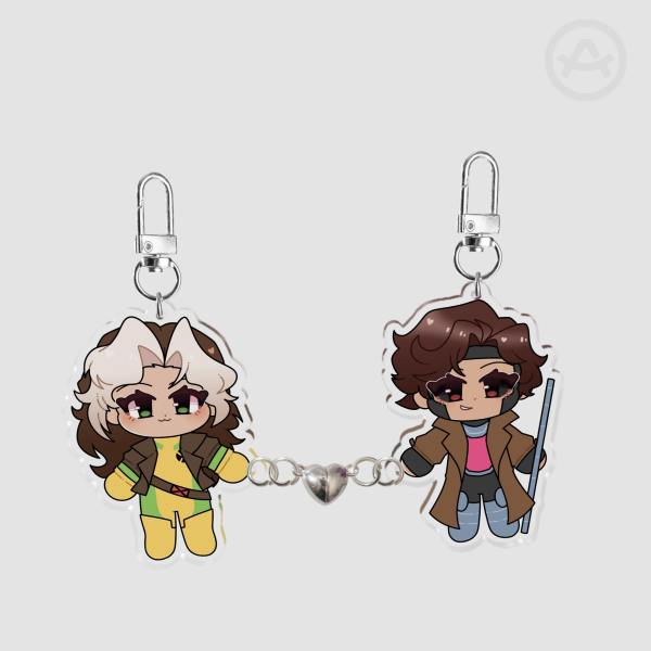 Rogue & Gambit Magnet Keychains