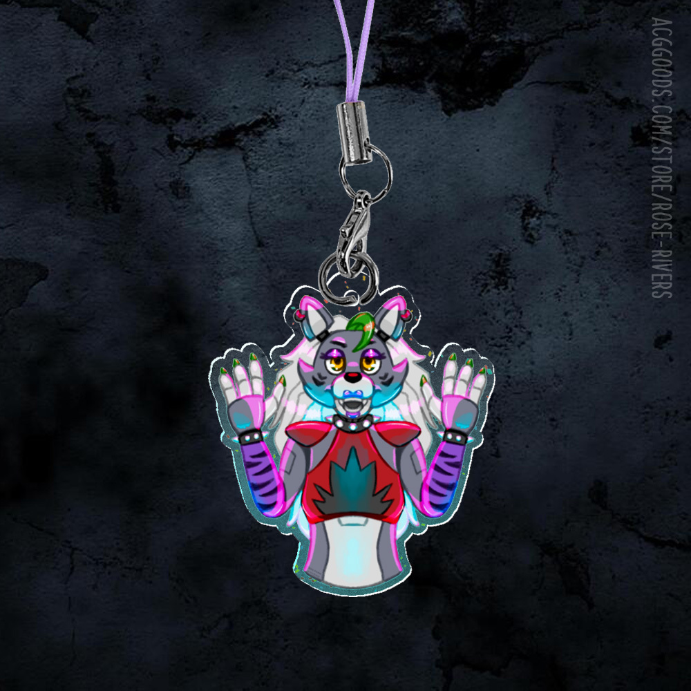 Roxanne Wolf Mini Glitter Keychain Charm