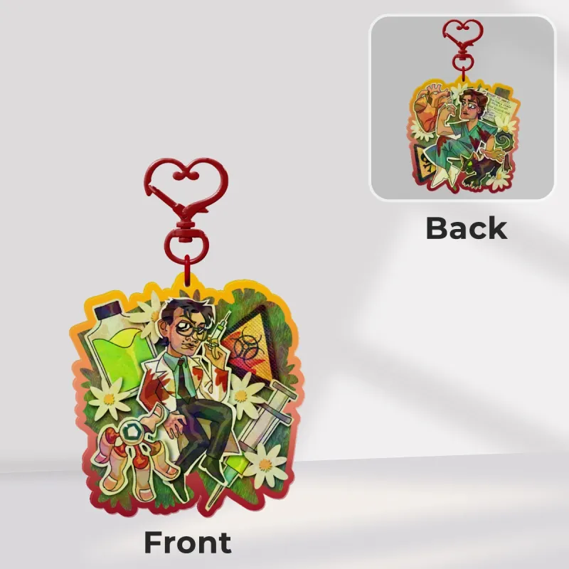 Spring Herbert West and Dan Cain Re-Animator Double Sided Keychain