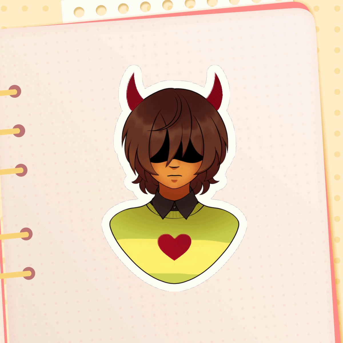 Kris Deltarune hot foil stamping sticker
