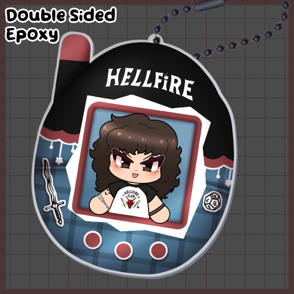 Eddie Munson Tamagotchi Epoxy Keychain