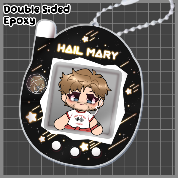 Project Hail Mary Tamagotchi Epoxy Keychain, Grace & Rocky