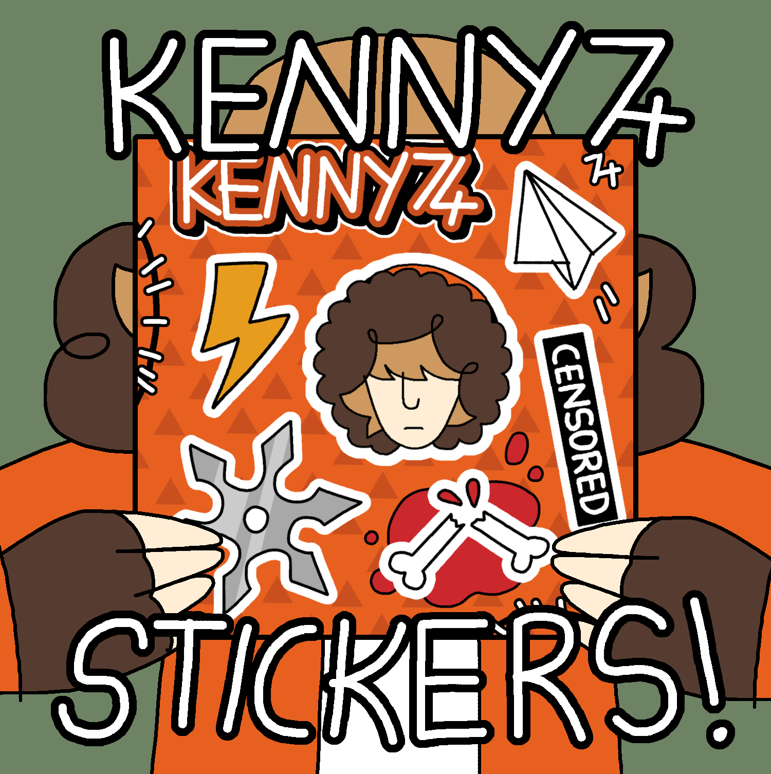 South Park74 KENNY MCCORMICK THEMED kiss cut STICKERS SHEET!
