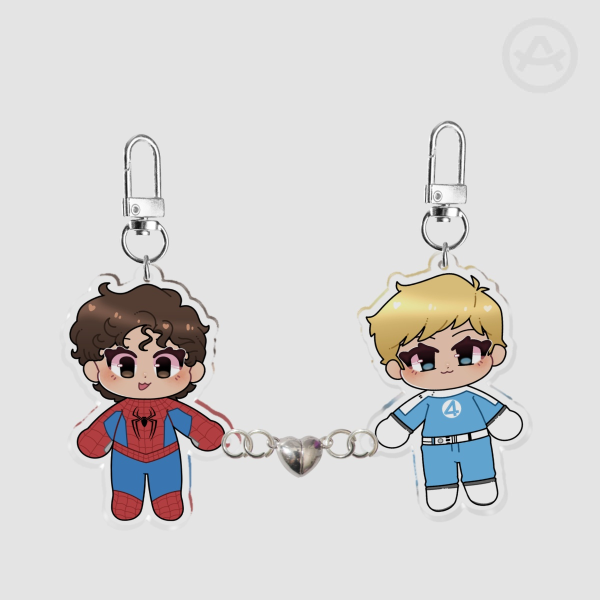Spider-man & Johnny Storm Magnet Keychains