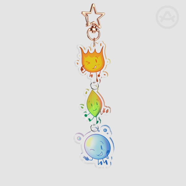 OSC || Firey, Leafy, Bubble Connection Acrylic Keychains