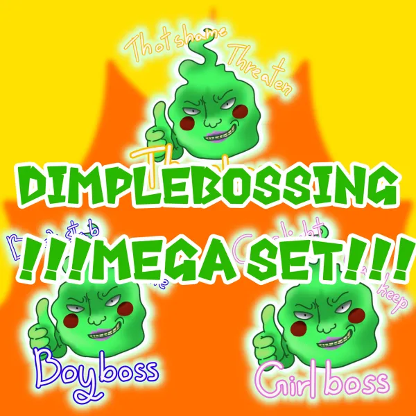 DIMPLEMAXXING (Keychain and sticker set)