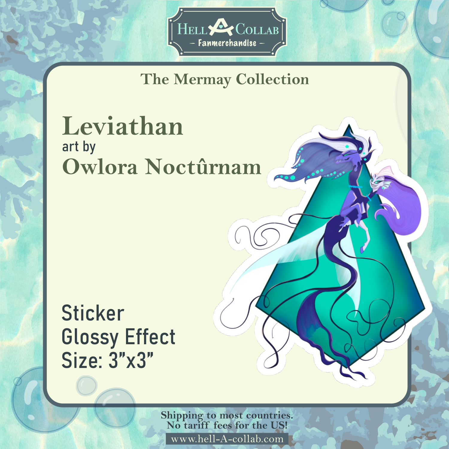 Leviathan-Die Cut Stickers-Hellacollab Mermay Collection