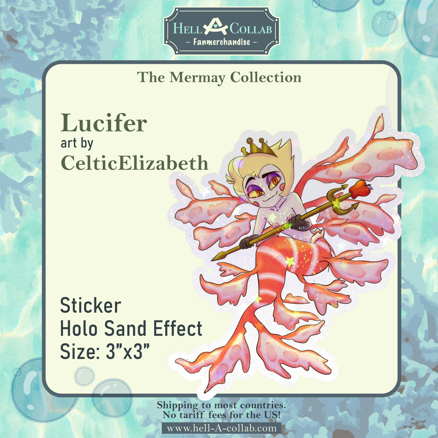 Lucifer Morningstar – Sticker – Hellacollab Mermay Collection