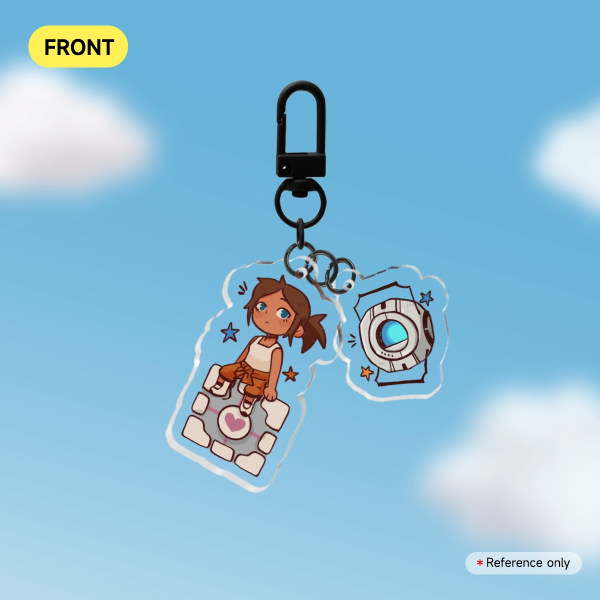 Chell & Wheatley V2 2-Piece Keychains