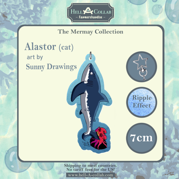 Alastor cursed cat – Merchtype – Hellacollab Mermay Collection Keychains