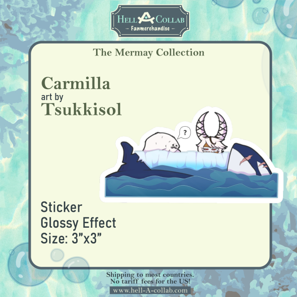 Carmilla Carmine || Die Cut Stickers || Hellacollab Mermay Collection