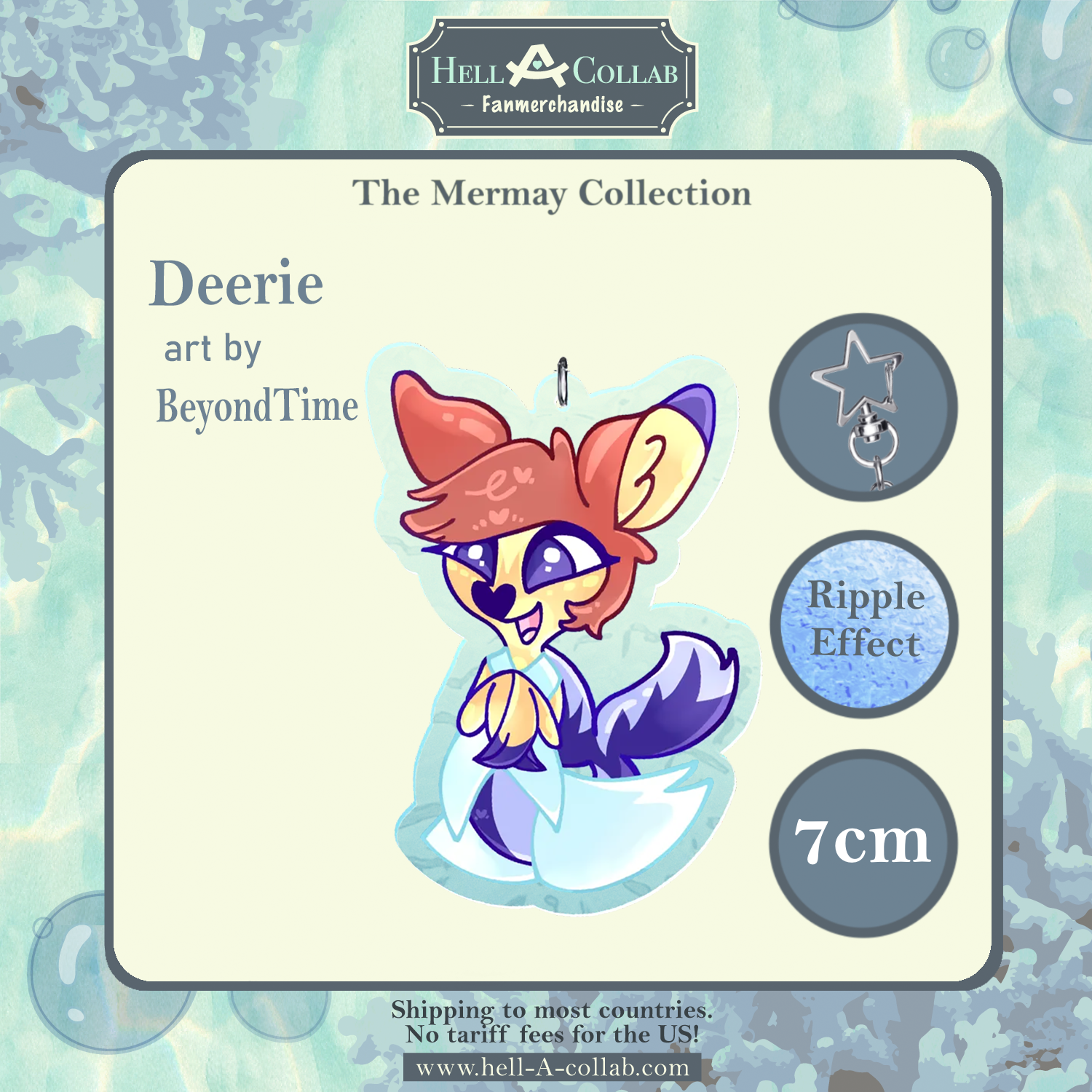 Deerie – Ripple Keychain – Hellacollab Mermay Collection