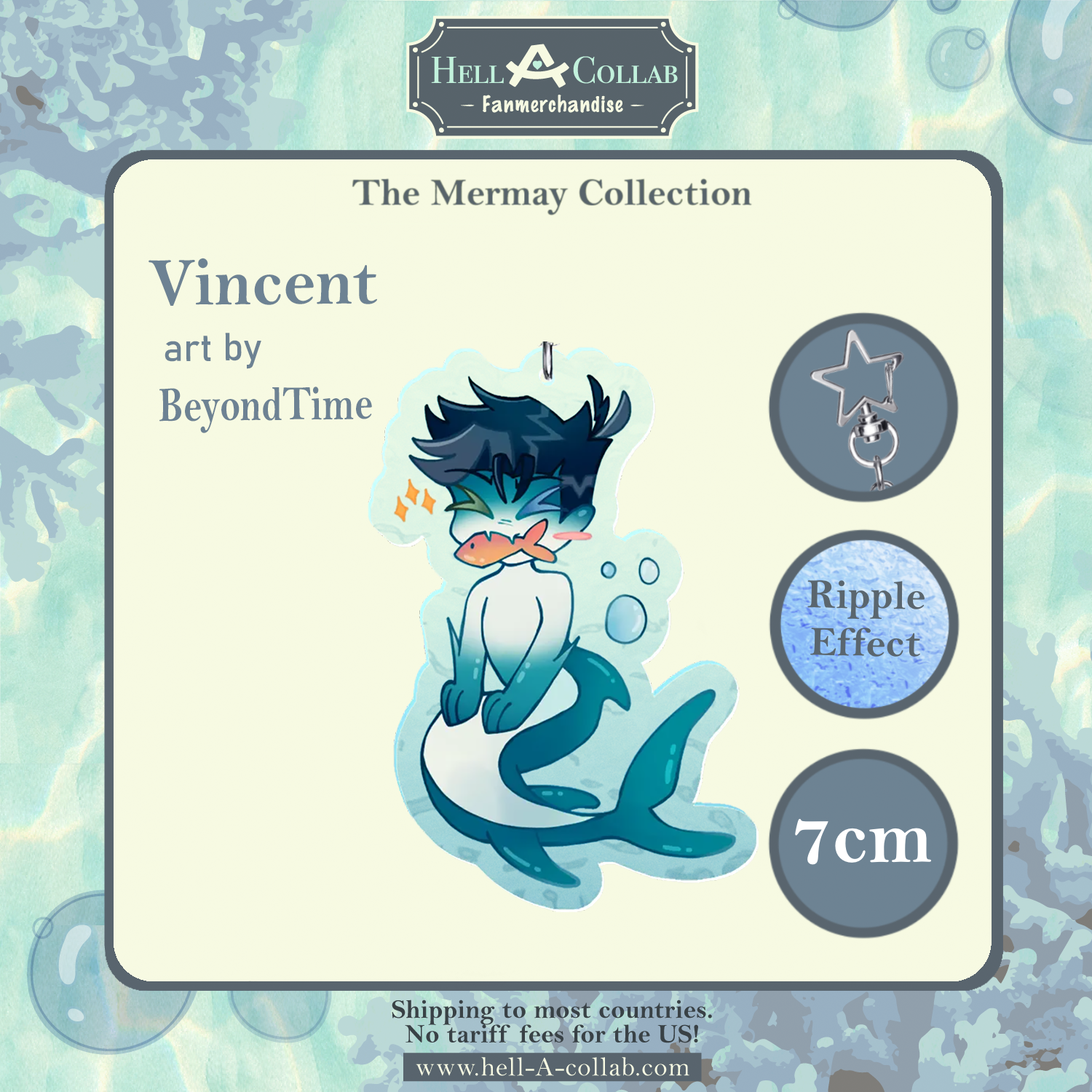 Gummy Shark Vincent (Fish) – Ripple Keychain – Hellacollab Mermay Collection