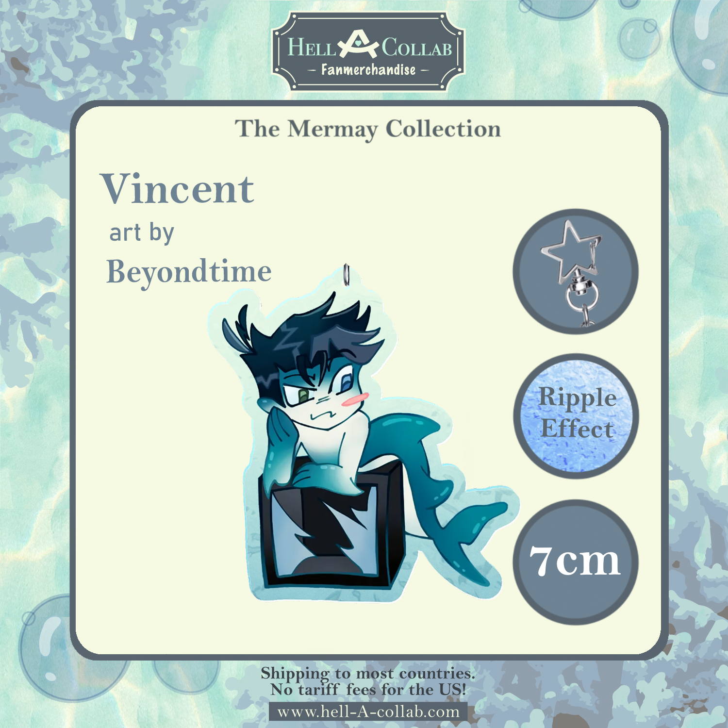 Gummy Shark Vincent (TV) – Ripple Keychain – Hellacollab Mermay Collection