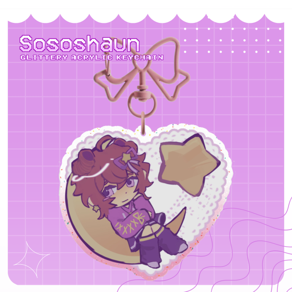 Sososhaun Glittery Acrylic Keychain