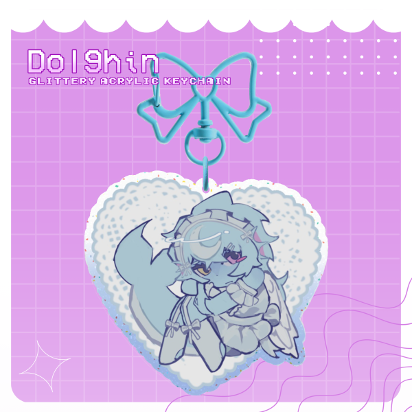 Dol9hin Glittery Acrylic Keychain