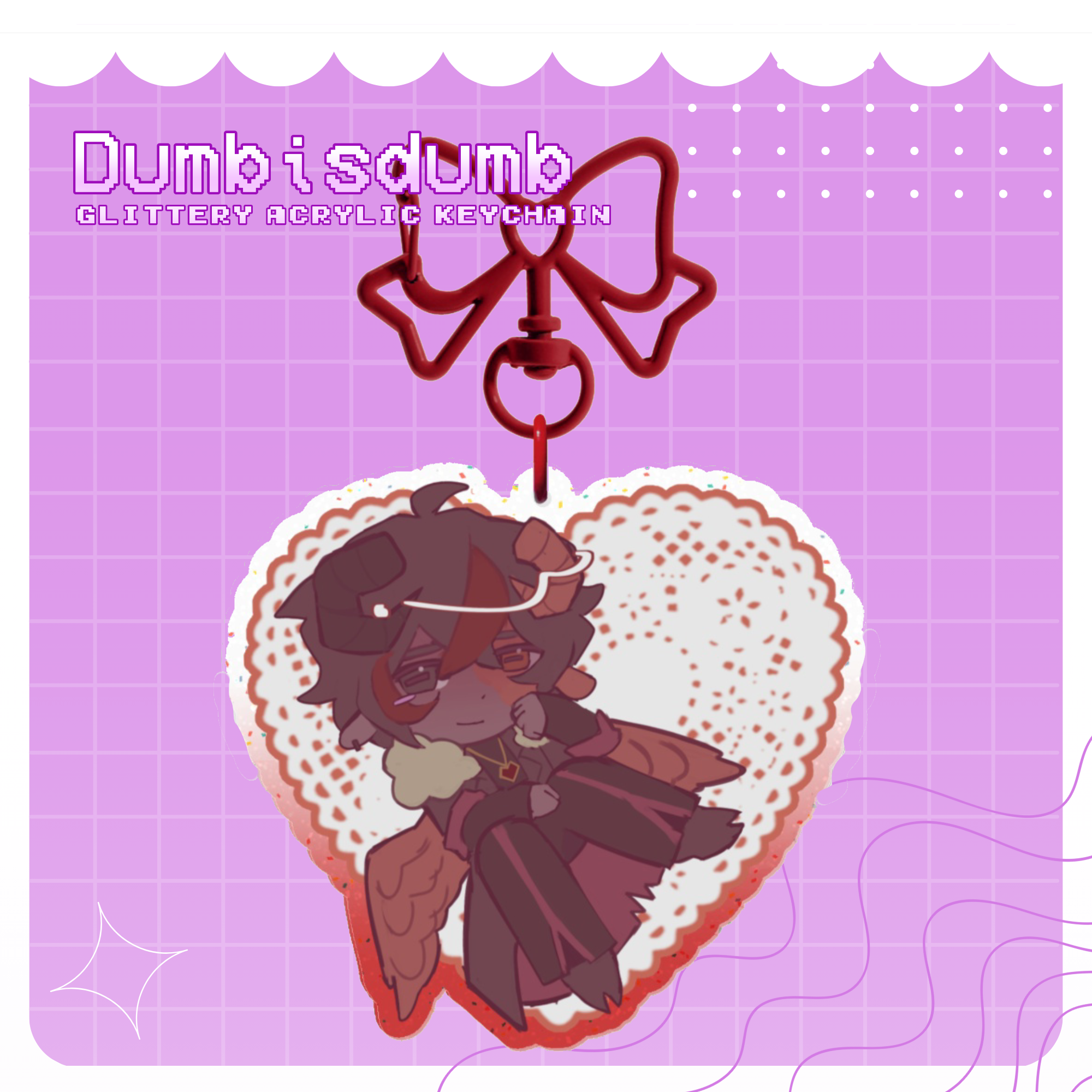 Dumbisdumb Glittery Acrylic Keychain