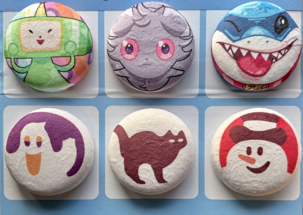 Plush Button Badges SET