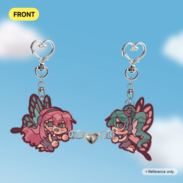 Magnet ft Megurine Luka & Hatsune Miku couple keychain sapphic