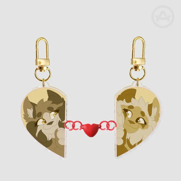 Leafpool X Mothwing Heart Keychain