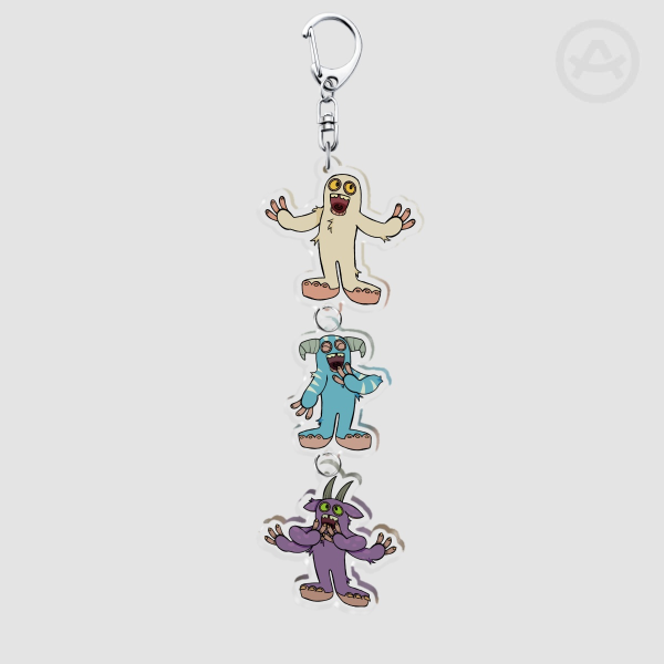 all Mammotts trio keychain (Mammott, Rare Mammott, Epic Mammott)