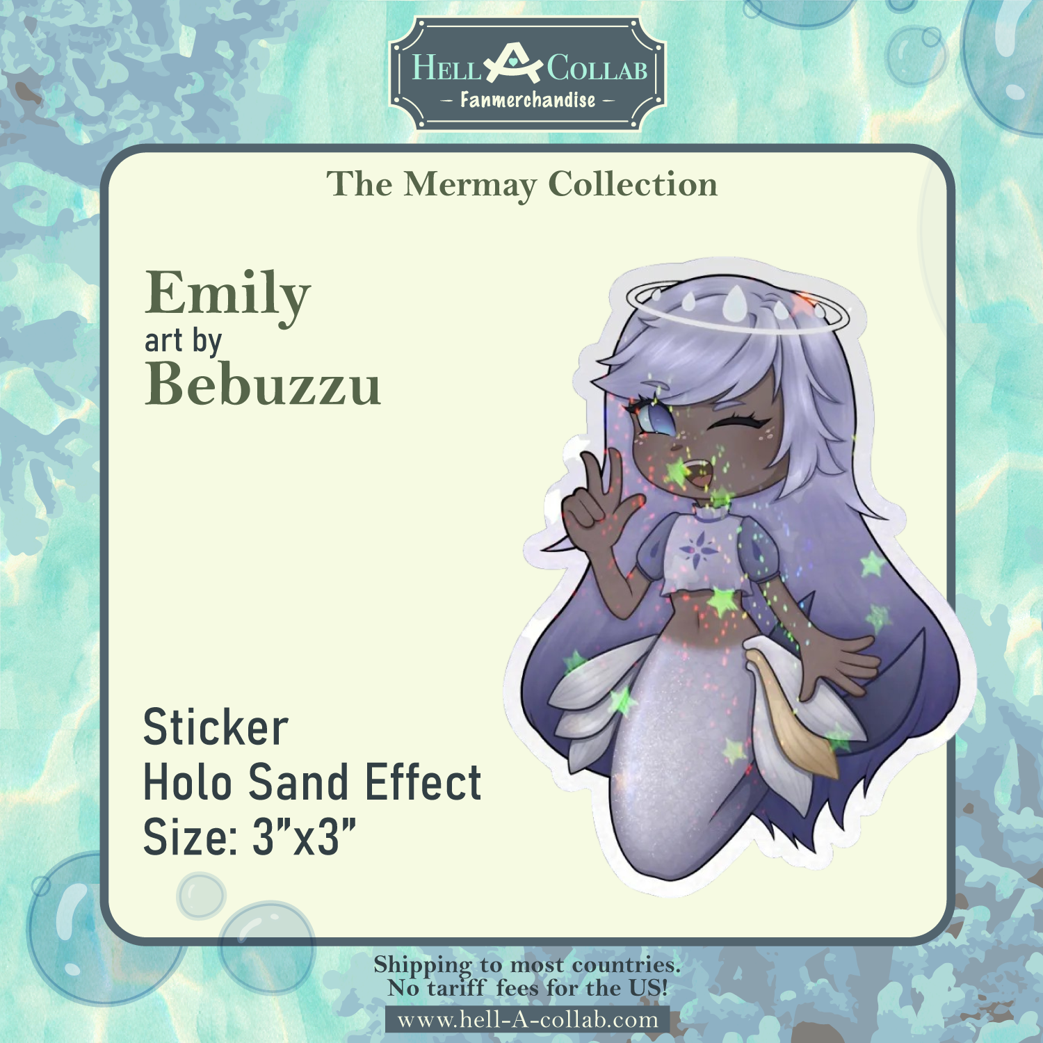 Emily – Die Cut Sticker – Hellacollab Mermay Collection