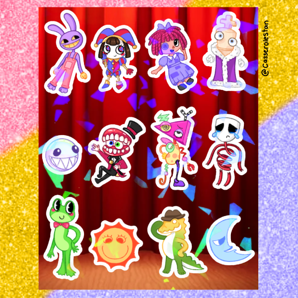 The Amazing Digital Circus Sticker Sheet