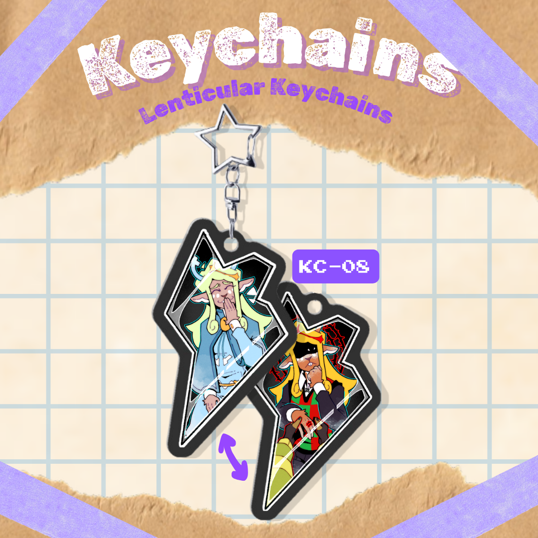KC-08 "Shadowcrystal Noelle- Deltarune" -  Shaped Lenticular Acrylic Pendant
