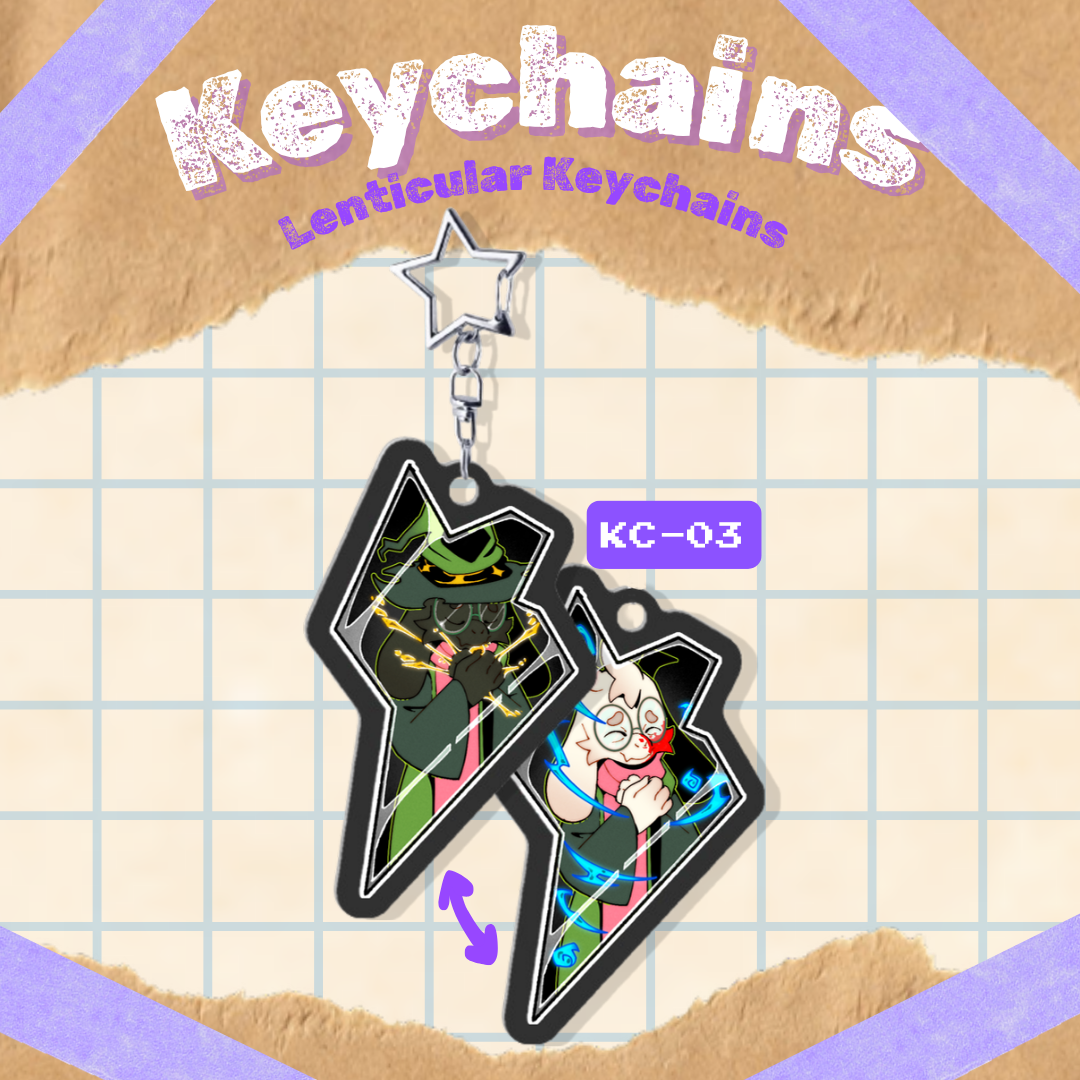 KC-03 "Shadowcrystal Ralsei- Deltarune" -  Shaped Lenticular Acrylic Pendant