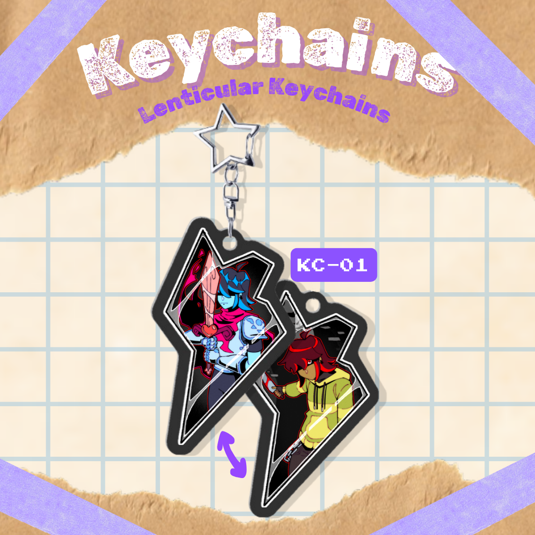 KC-01 "Shadowcrystal Kris - Deltarune" -  Shaped Lenticular Acrylic Pendant