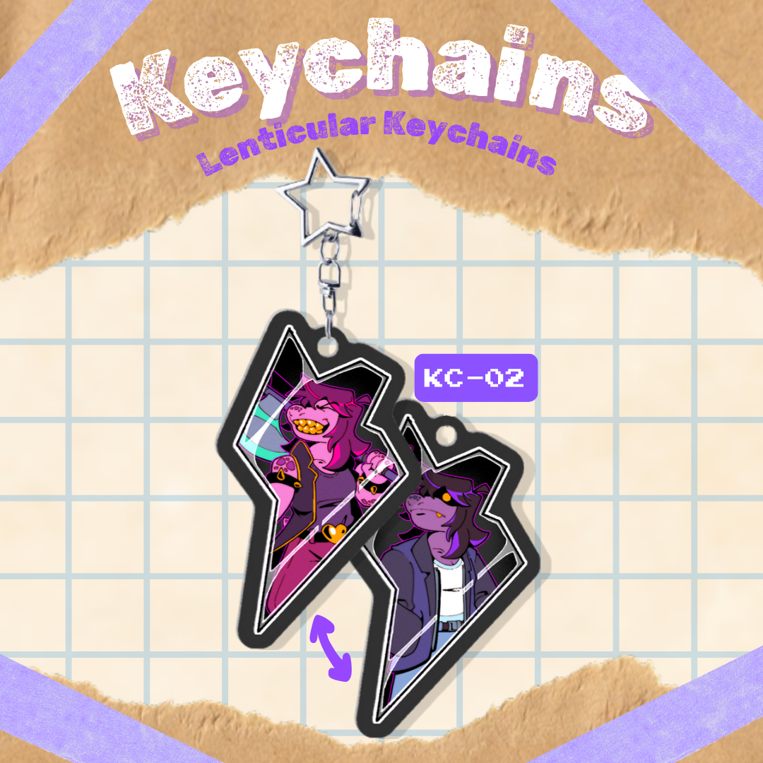 KC-02 "Shadowcrystal Susie - Deltarune" -  Shaped Lenticular Acrylic Pendant