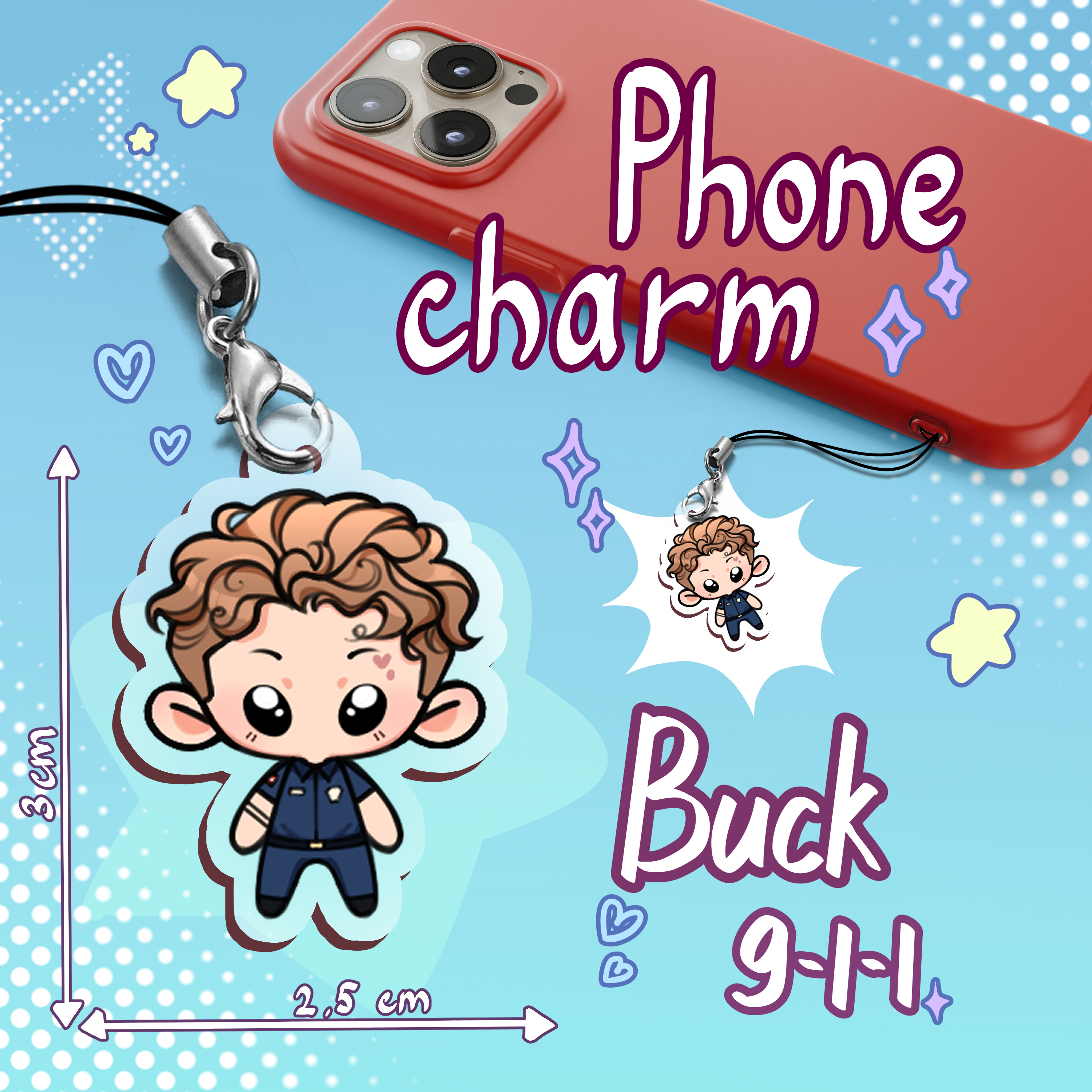 Buck 911 Acrylic Phone charm
