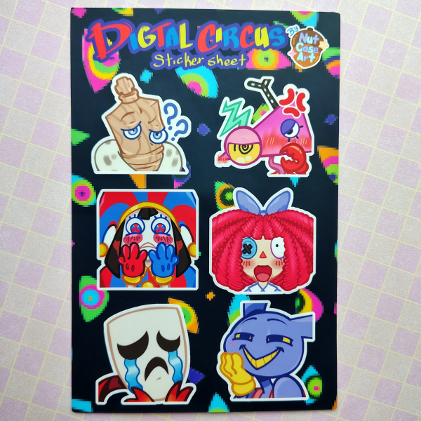 Digital Circus Coated Paper Stickers Sheet