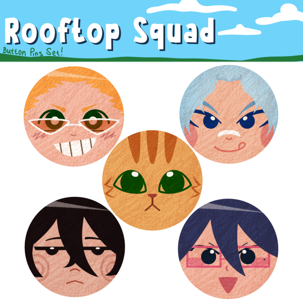 Rooftop Squad Button Pins