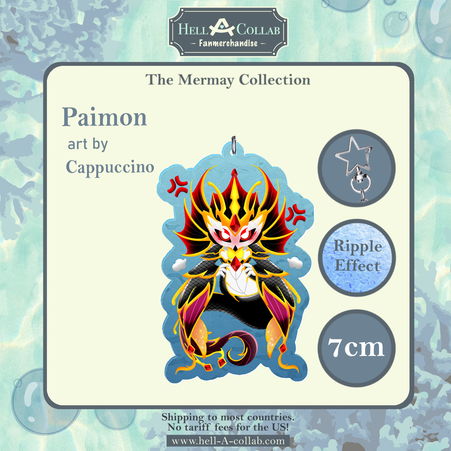 Paimon - 7cm Keychain - Hellacollab Mermay Collection