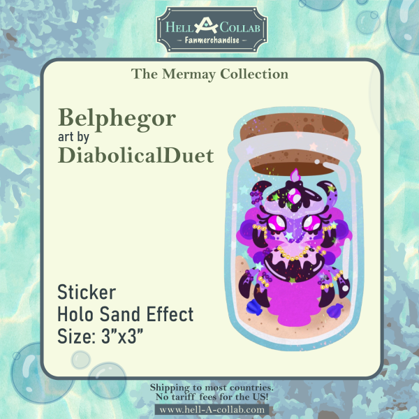Belphegor Die Cut Stickers Hellacollab MerMay collection