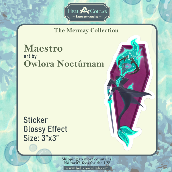 Maestro- Glossy Die Cut Stickers - Hellacollab Mermay collection